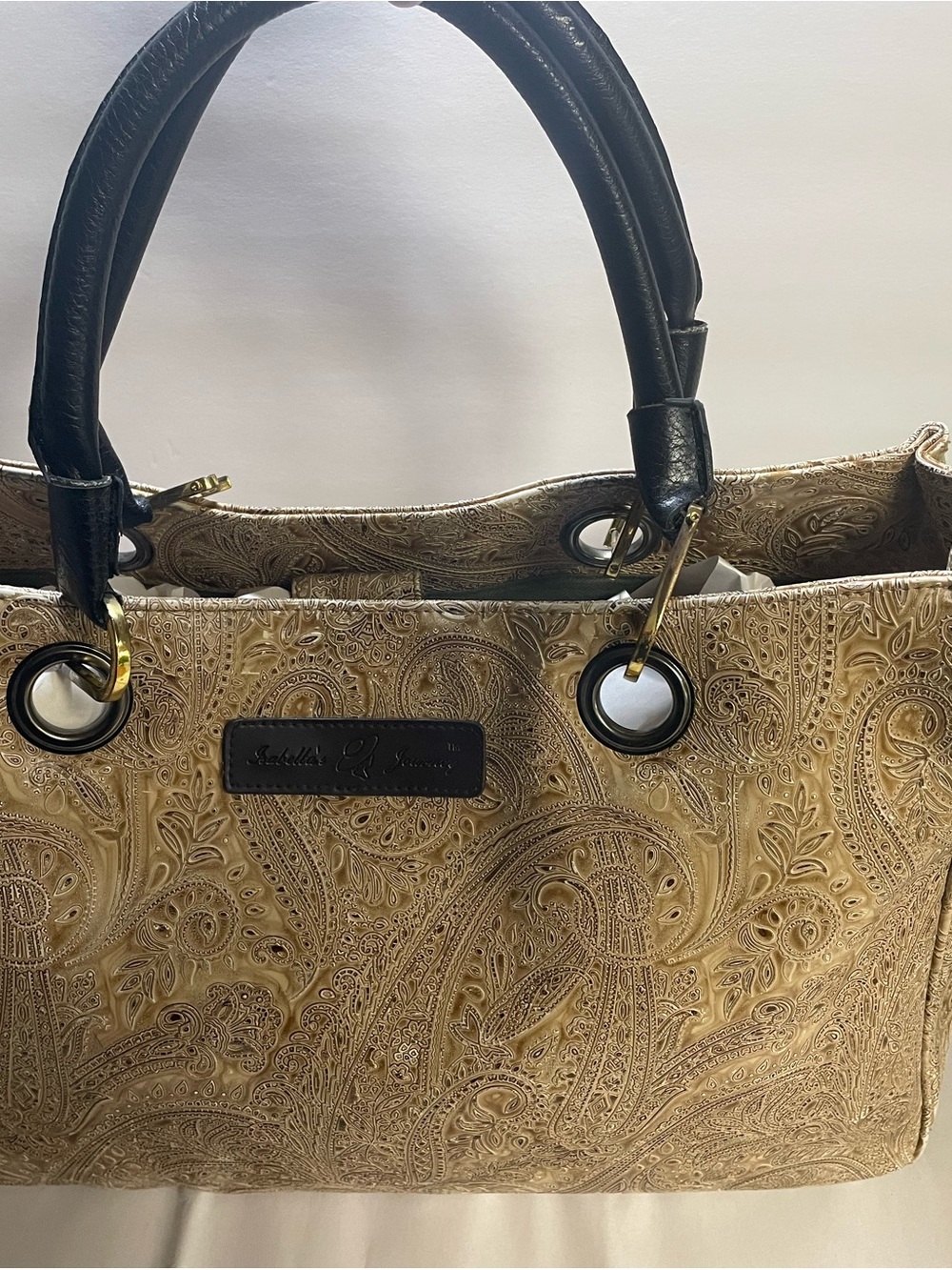 Isabella Fiore Embossed Paisley Tote
